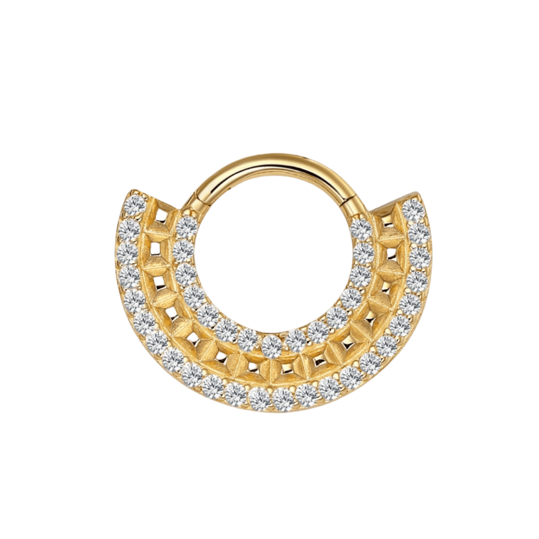 14k Gold Cleopatra Hinged Hoop