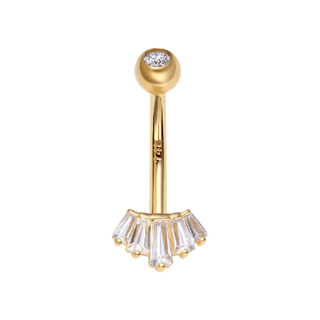 14k Gold Magnificent Belly Barbell