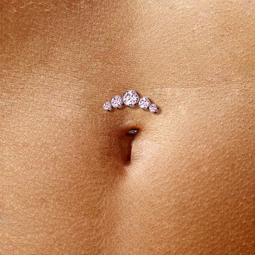 Curved barbell navel on sale piercing