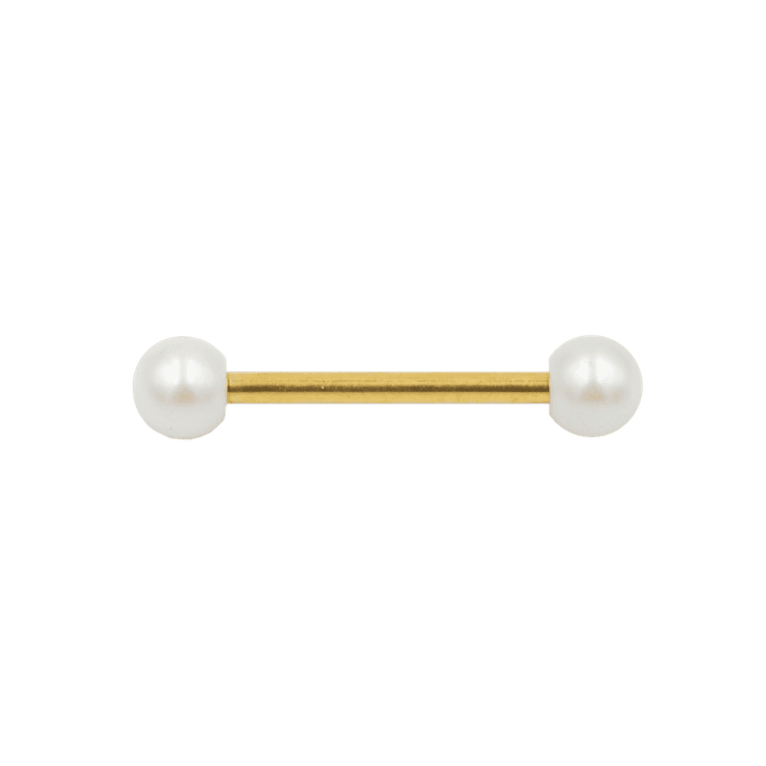 tongue piercing jewelry pearl ends barbell