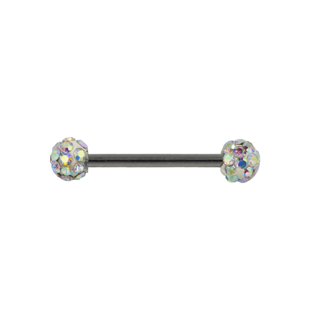 steel color sparkling straight barbell 