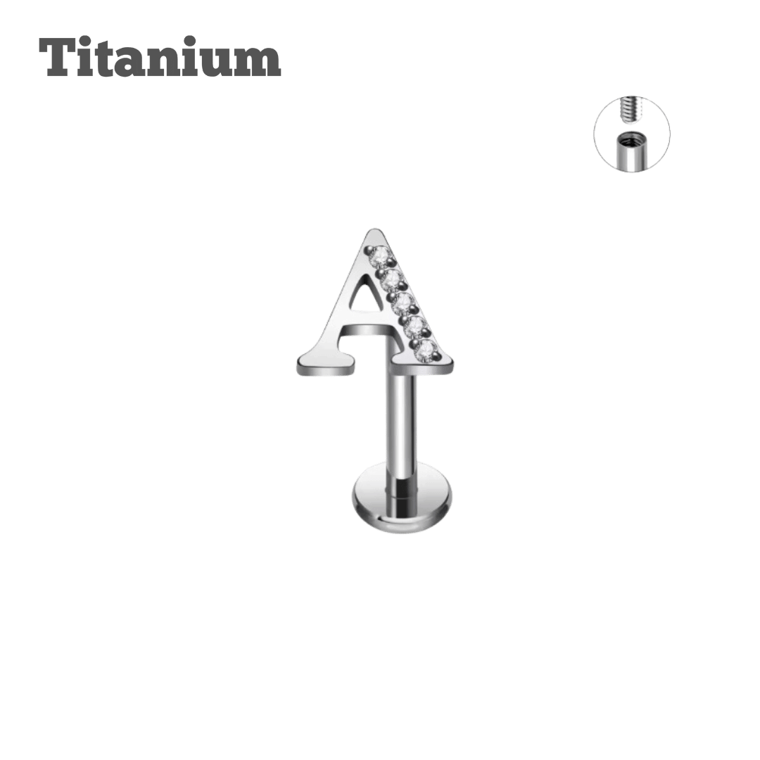 Titanium Alphabet Threaded Labret