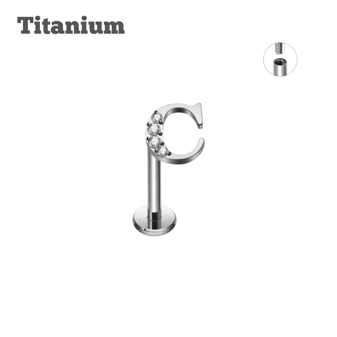 Titanium Alphabet Threaded Labret