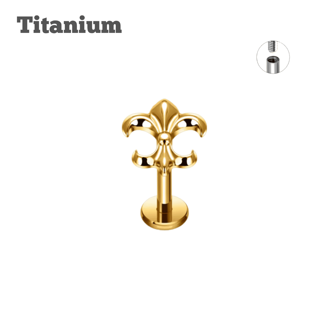 Titanium Fleur-de-lis Threaded Labret