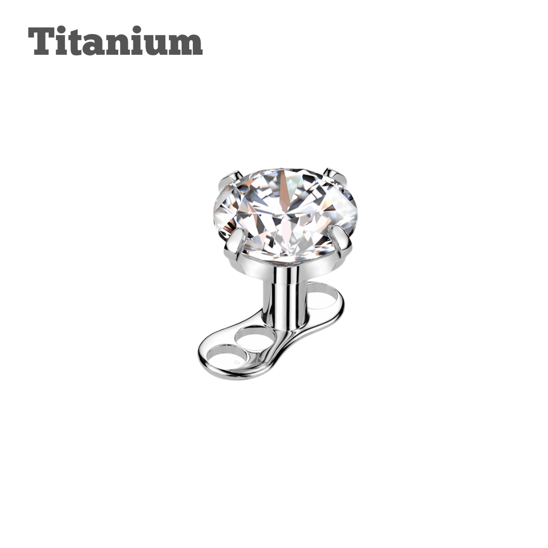 Titanium Pronged Gem Dermal Set