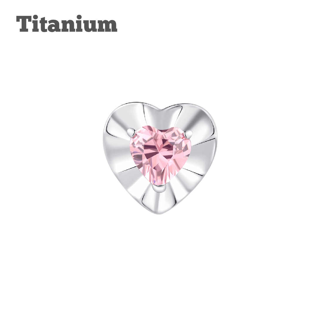 Titanium Heart Sapphire Threaded Top