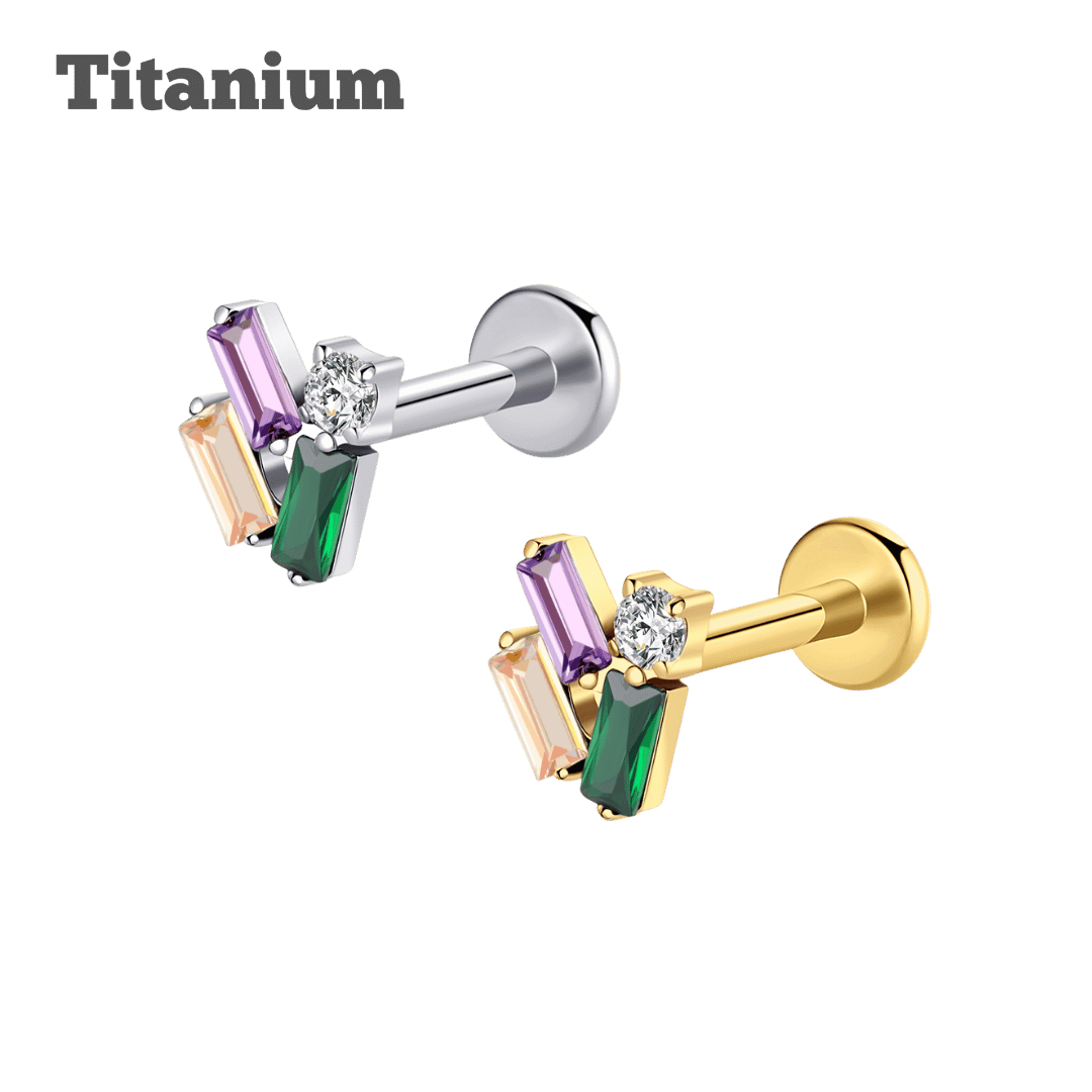 Titanium Polygons Threadless Labret