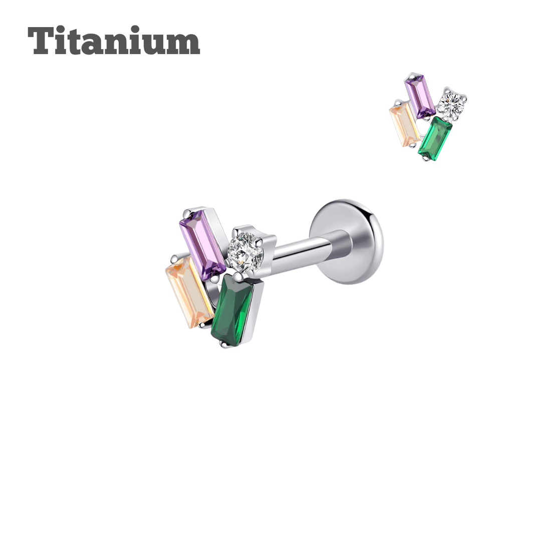 Titanium Polygons Threadless Labret