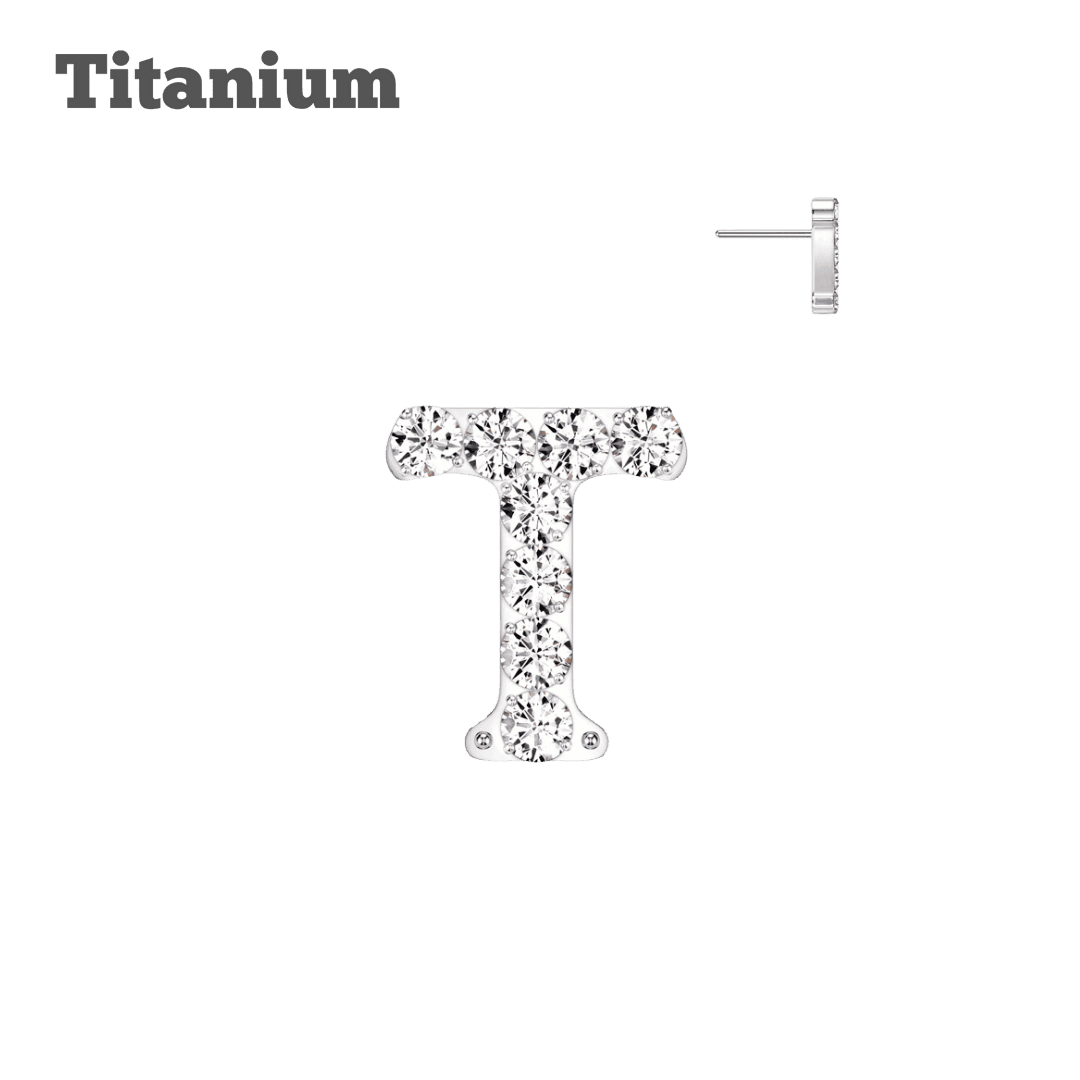 titanium threadless top letter T