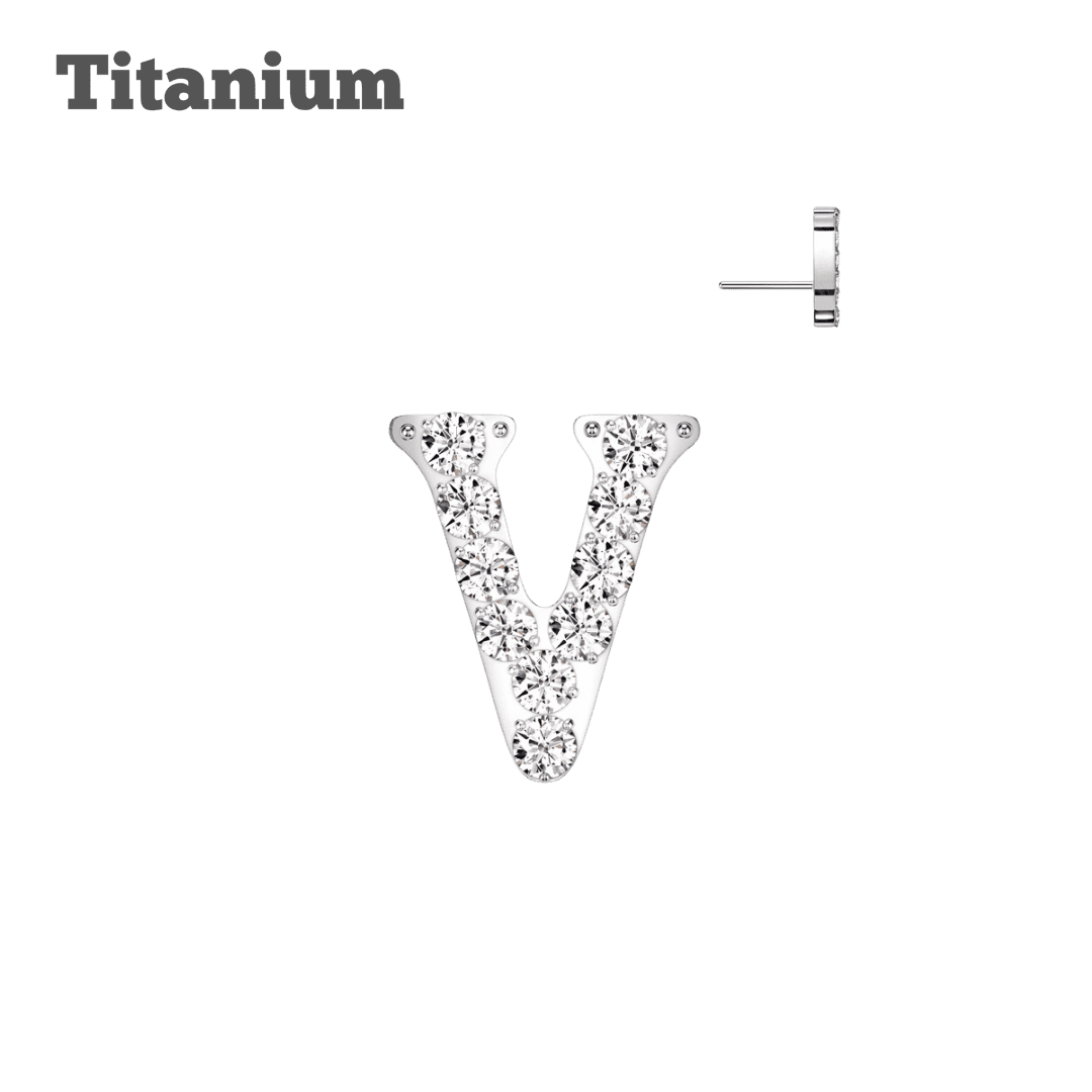 Alphabet Letters N-Z Titanium Threadless Top