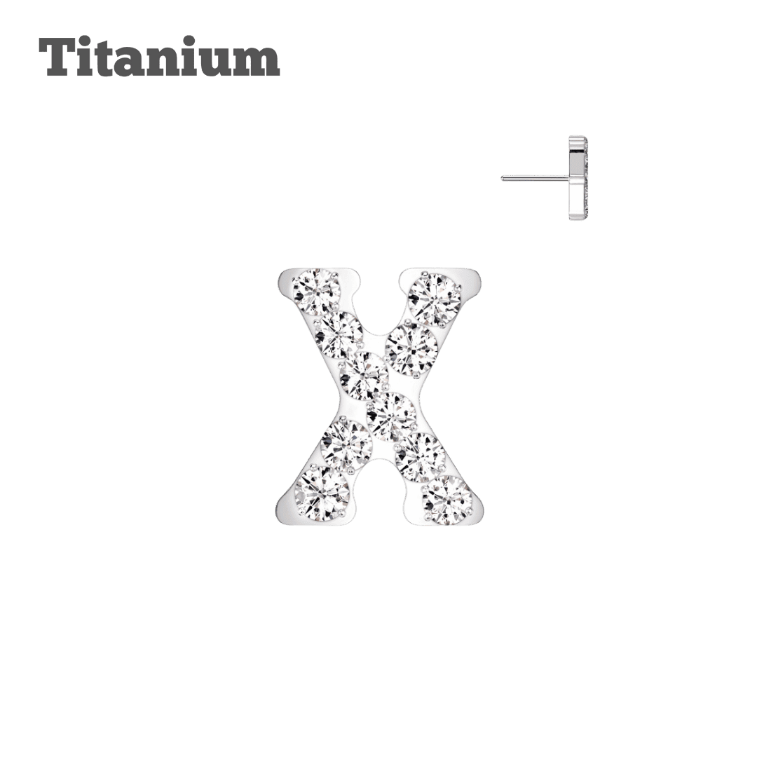 Alphabet Letters N-Z Titanium Threadless Top