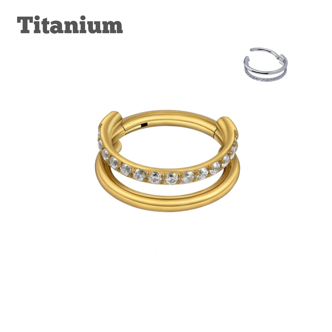 helix piercing earring adelfa titanium hinged hoop gold color