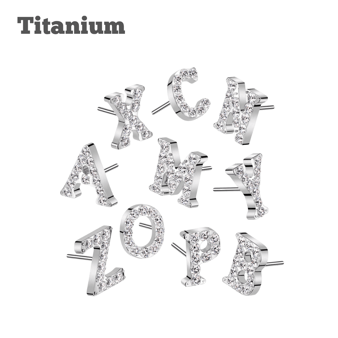 alphabet letters a-m titanium threadless top