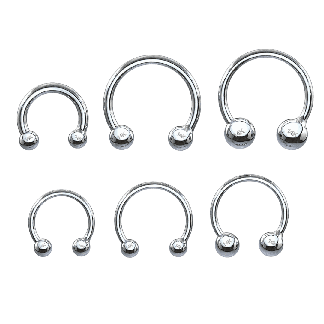 septum piercing jewelry white gold 14k horseshoe