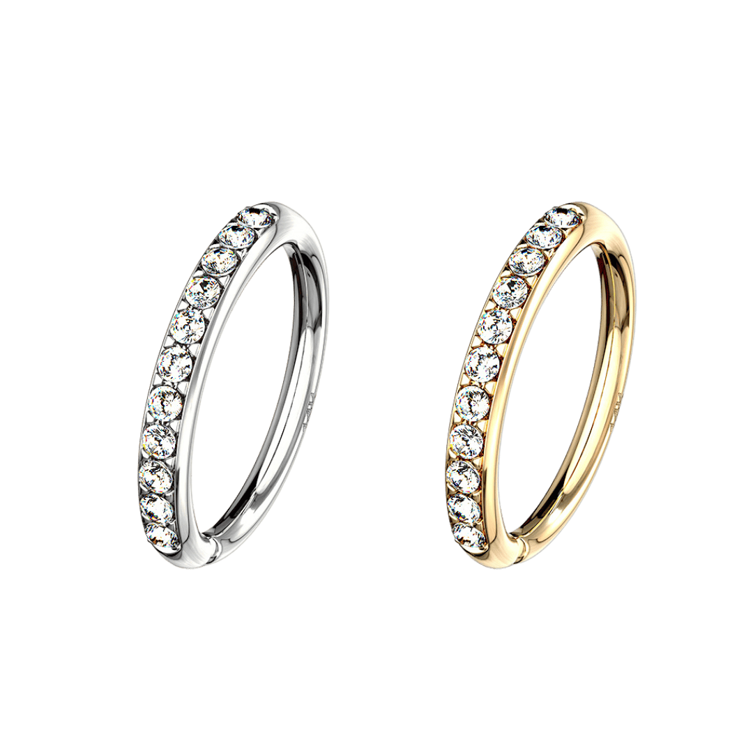 14k pure gold outfacing seamless hoop 