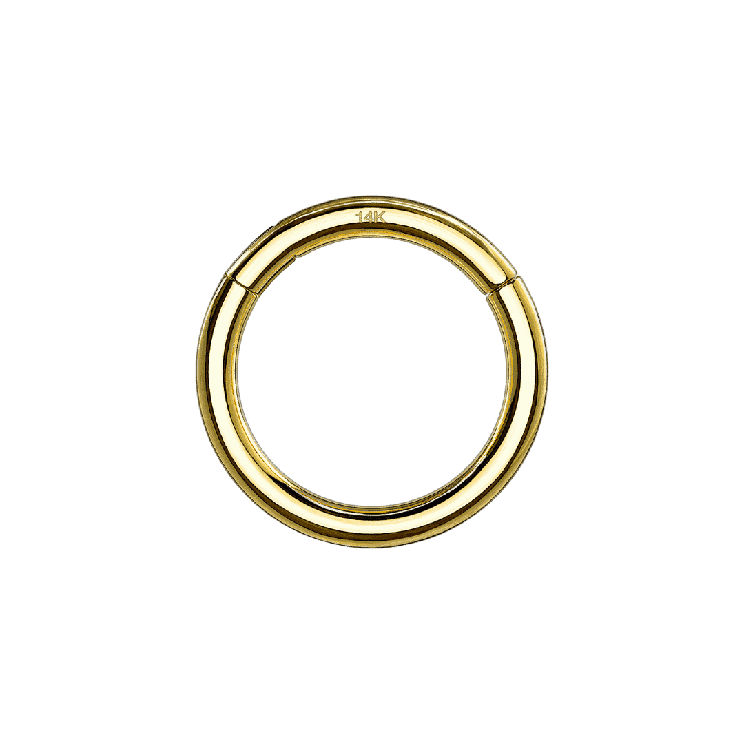 plain hinged hoop 14k gold earring