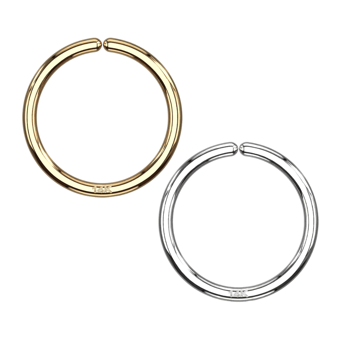 14k pure gold plain seamless hoop