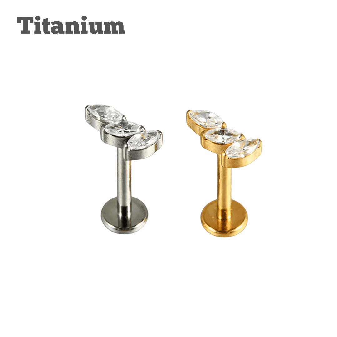 Titanium 3 Petals Threaded Labret