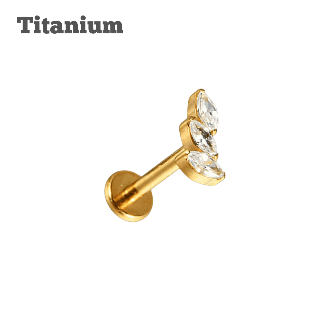 Titanium 3 Petals Threaded Labret