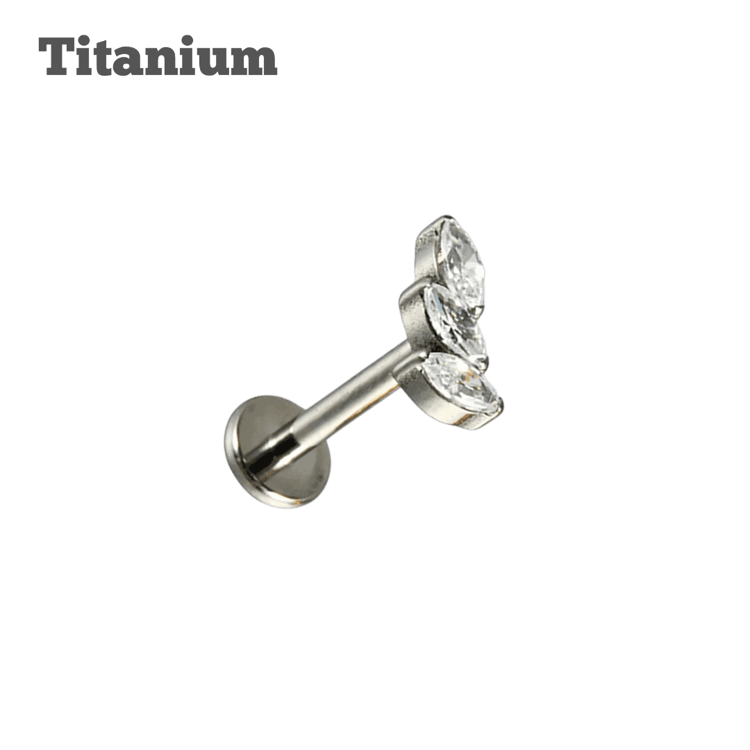 Titanium 3 Petals Threaded Labret