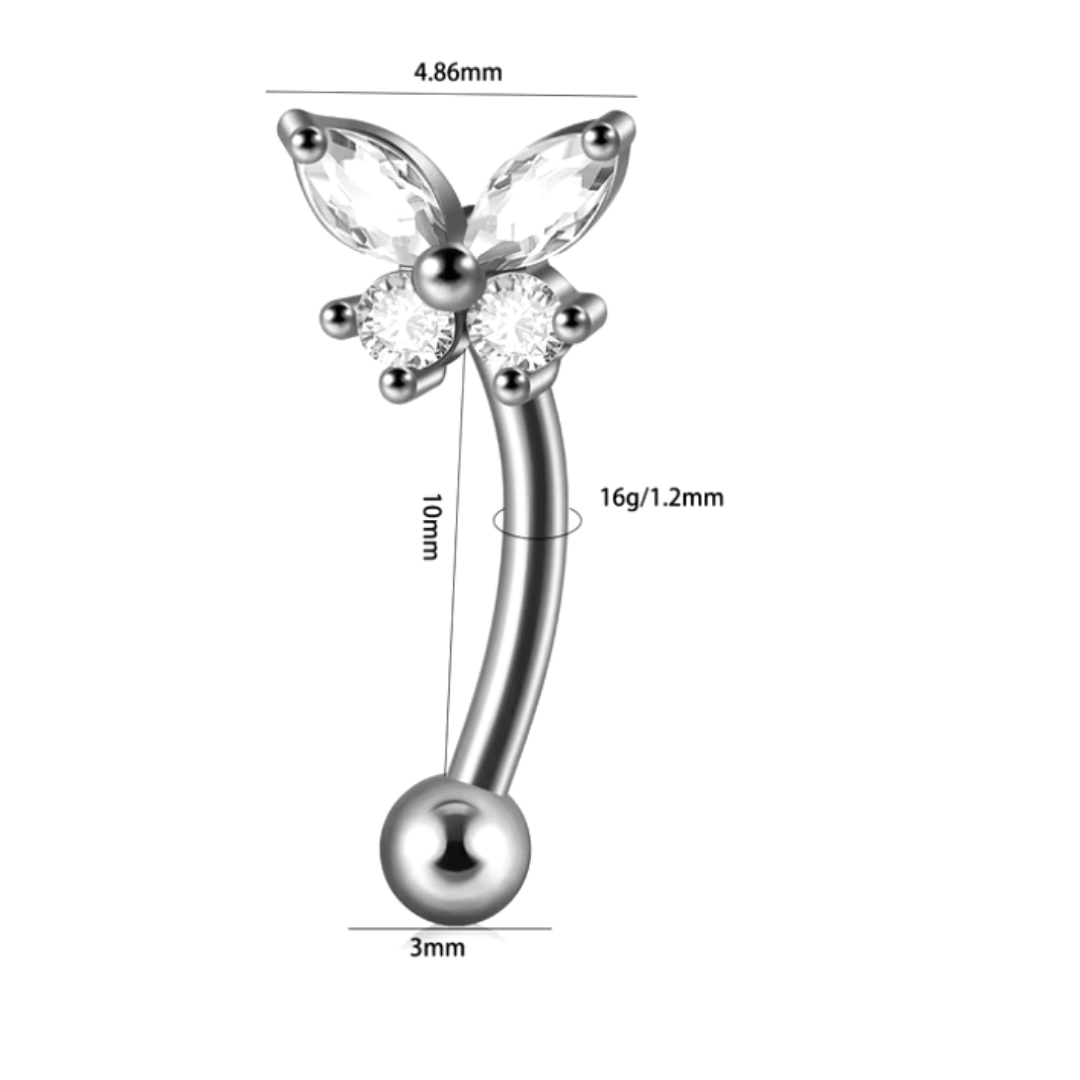 Titanium Butterfly Threaded Rook Barbell