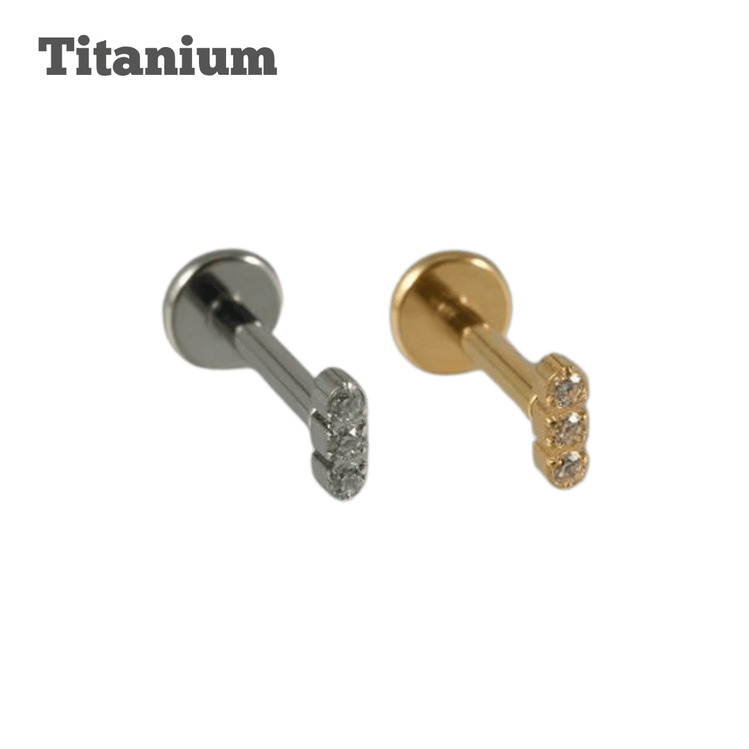 Titanium Linear Gem Threaded Labret