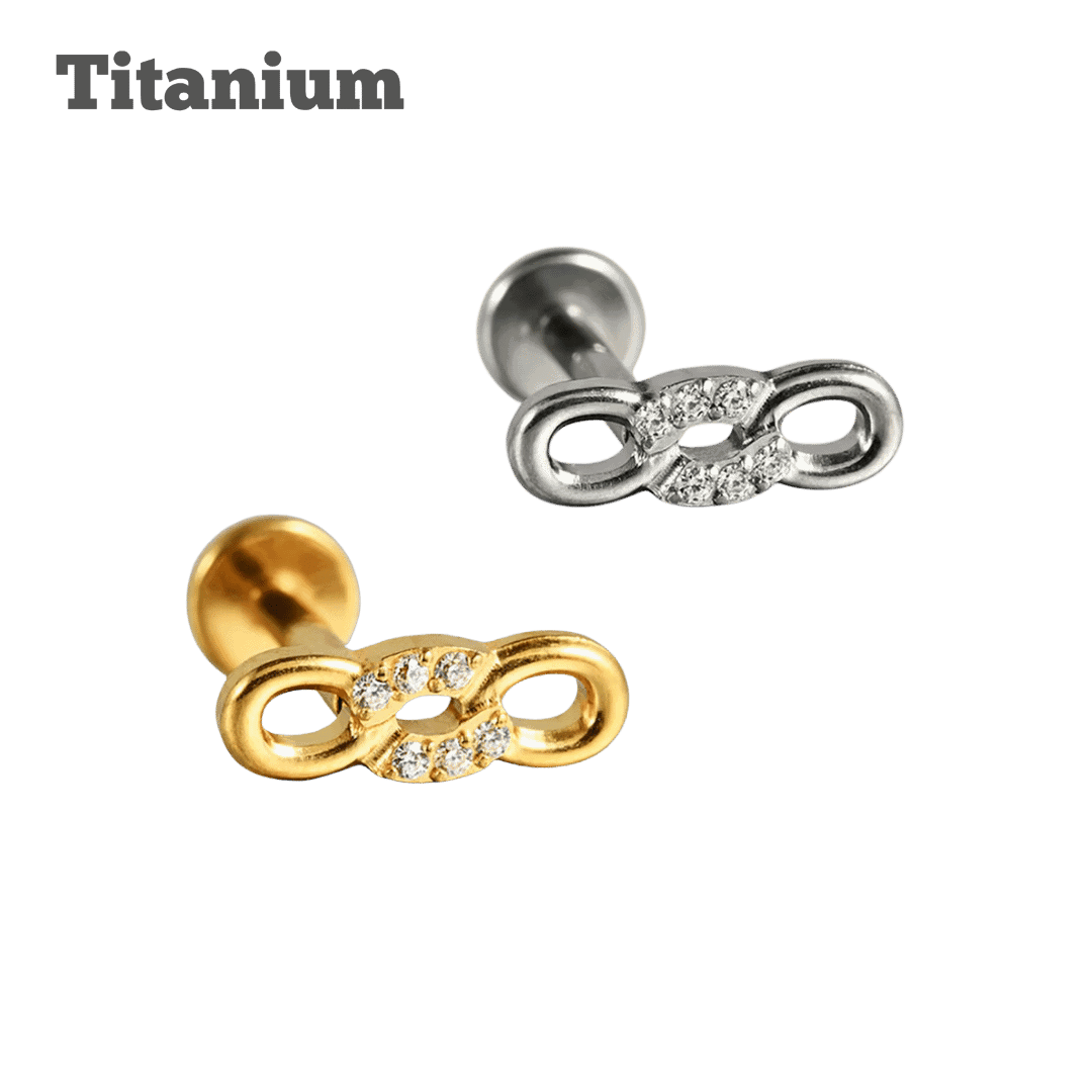 Titanium Loop Gem Threaded Labret