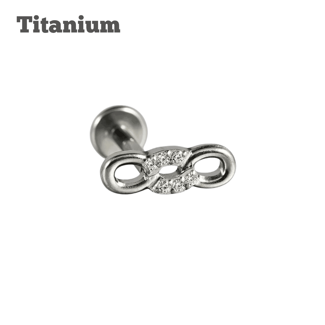 Titanium Loop Gem Threaded Labret