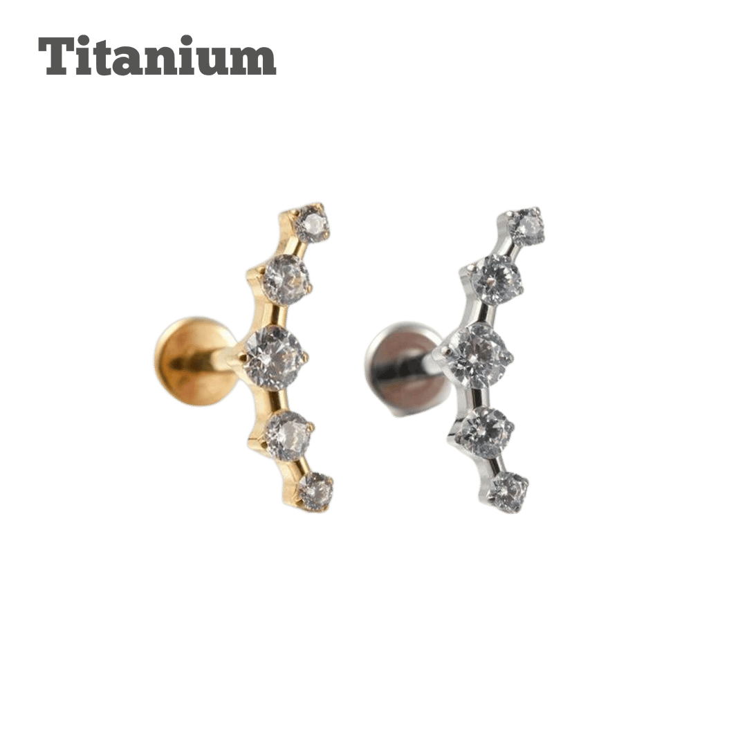 Titanium Squad Gem Threaded Labret