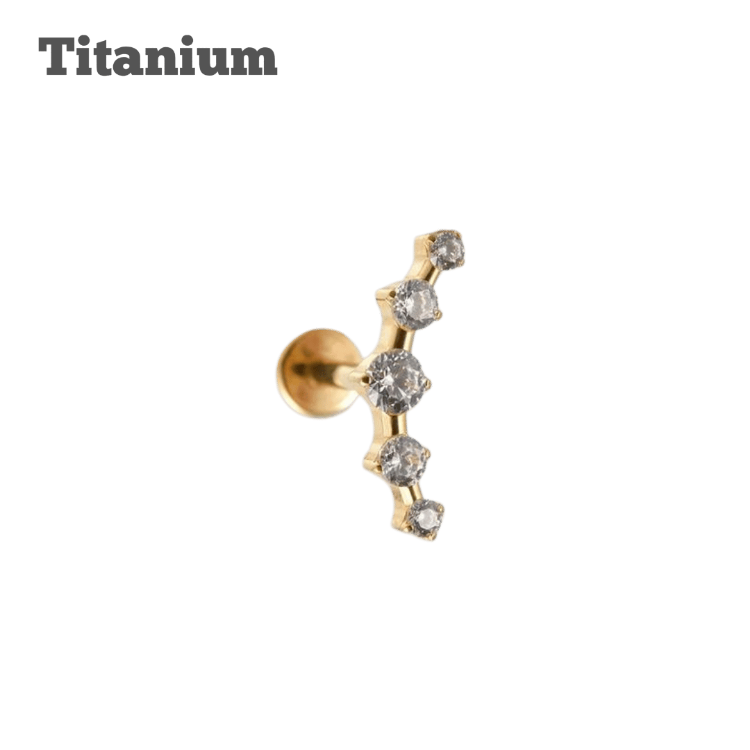 Titanium Squad Gem Threaded Labret