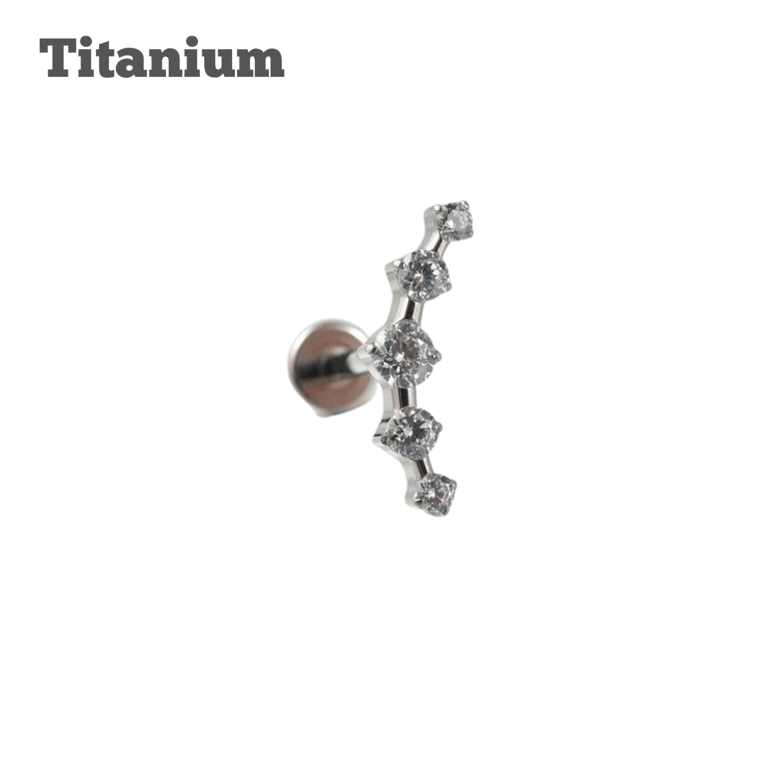 Titanium Squad Gem Threaded Labret